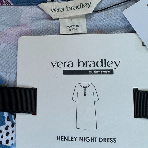VERA BRADLEY BARK PARK DOGS HENLEY NIGHT DRESS/NIGHTSHIRT:NWT  MEDIUM or LARGE - Picture 11 of 15